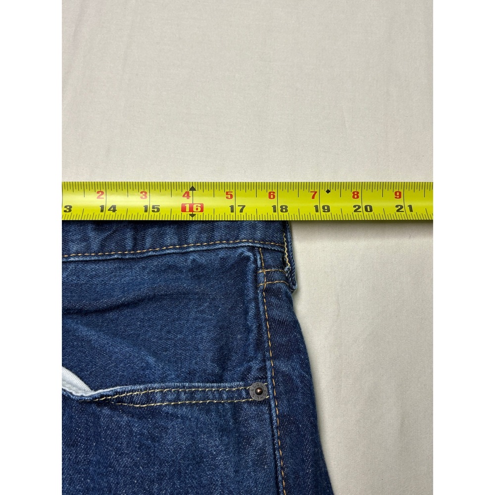Levis 501 Original Fit Mens Dark Wash Straight‎ Leg Button Fly Jeans 38x32 - Picture 11 of 15